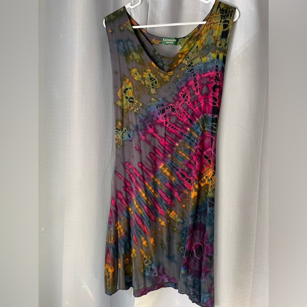 Kathmandu Colorful Tie-Dye Back Laced Sleeveless Dress 🔥 size s